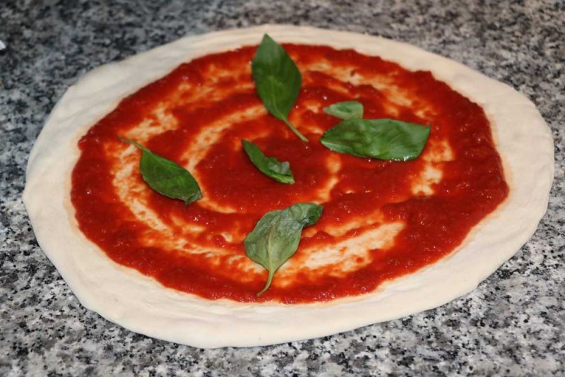 Margherita di bufala ajout du basilic